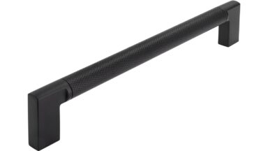 Griff Threesixty Aluminium - Druckguss schwarz matt pulverbeschichtet schwarz matt pulverbeschichtet - 174 mm lang vor weißem Hintergrund