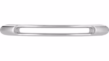 Griff Töging Druckguss chrom glänzend - 135 mm lang  vor weißem Hintergrund