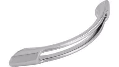 Griff Töging Druckguss chrom glänzend - 135 mm lang  vor weißem Hintergrund