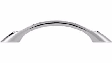 Griff Töging Druckguss chrom glänzend - 135 mm lang  vor weißem Hintergrund
