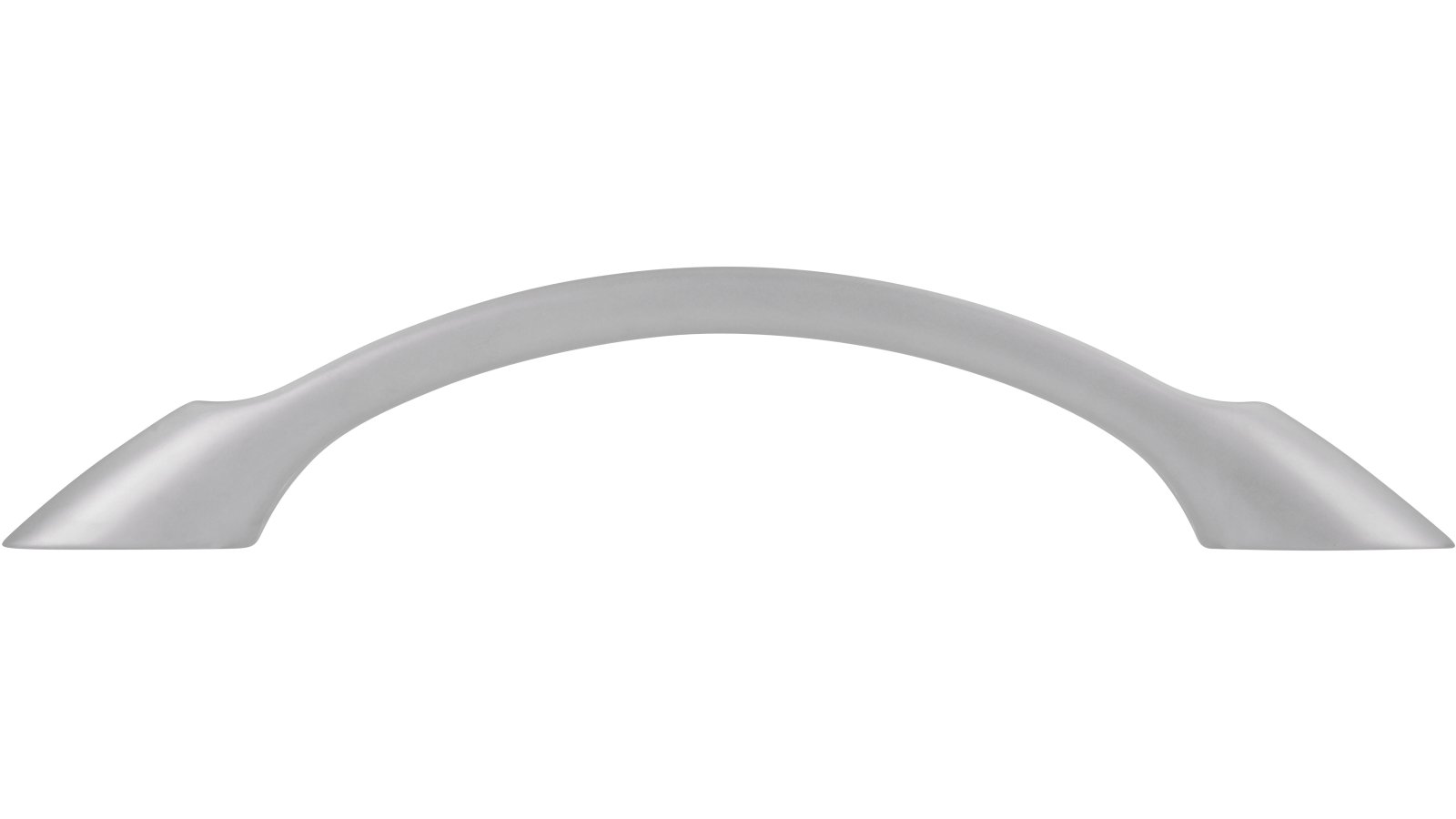 Griff Töging Druckguss chrom matt - 135 mm lang  vor weißem Hintergrund