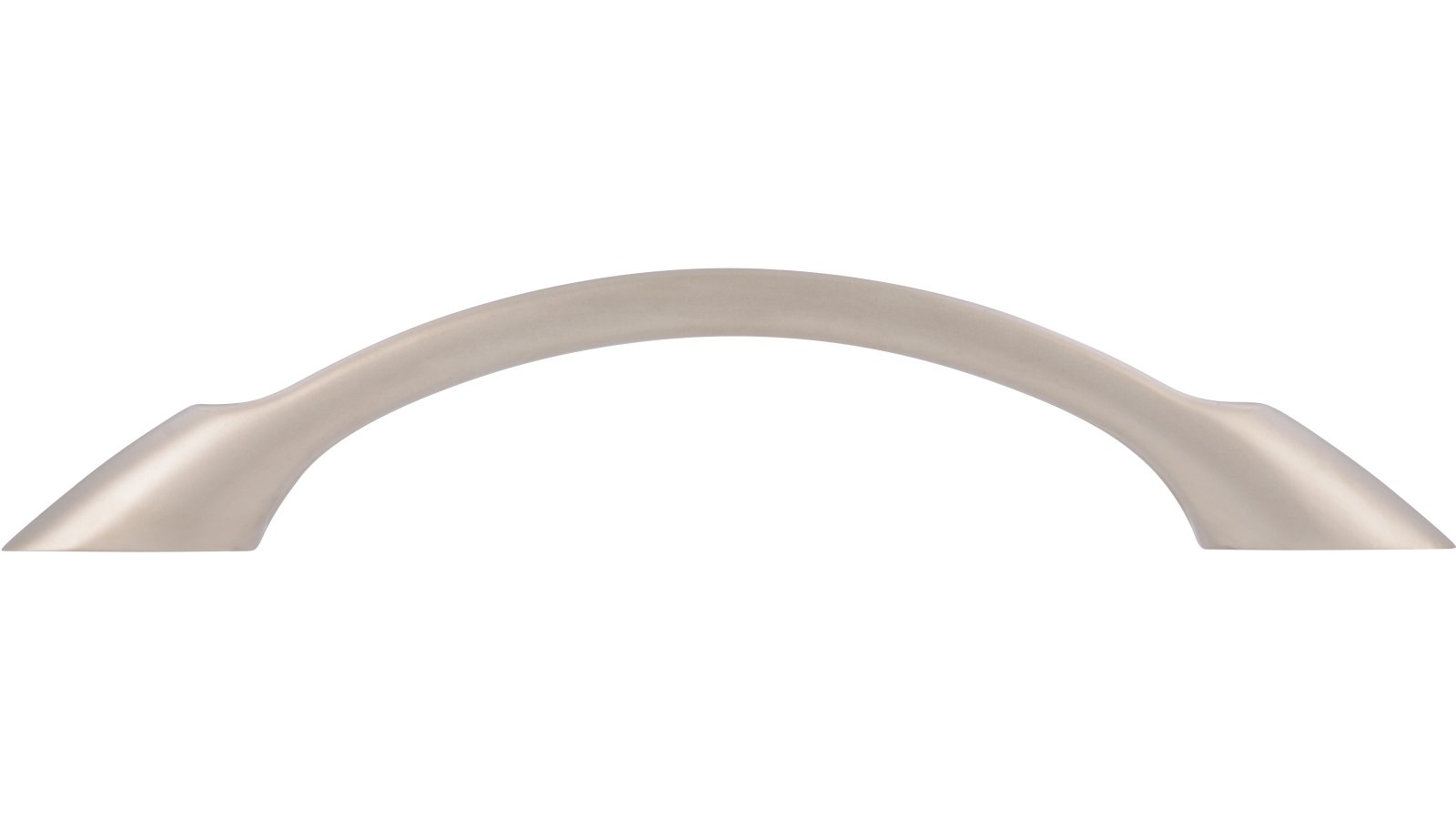 Griff Töging Druckguss matt vernickelt - 135 mm lang  vor weißem Hintergrund