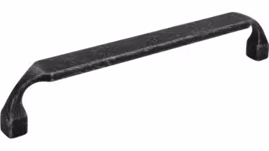 Griff Trebbin Druckguss eisenfarbig getrommelt matt - 170 mm lang  vor weißem Hintergrund