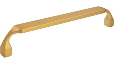 Griff Trebbin Druckguss gold matt gebürstet - 170 mm lang vor weißem Hintergrund