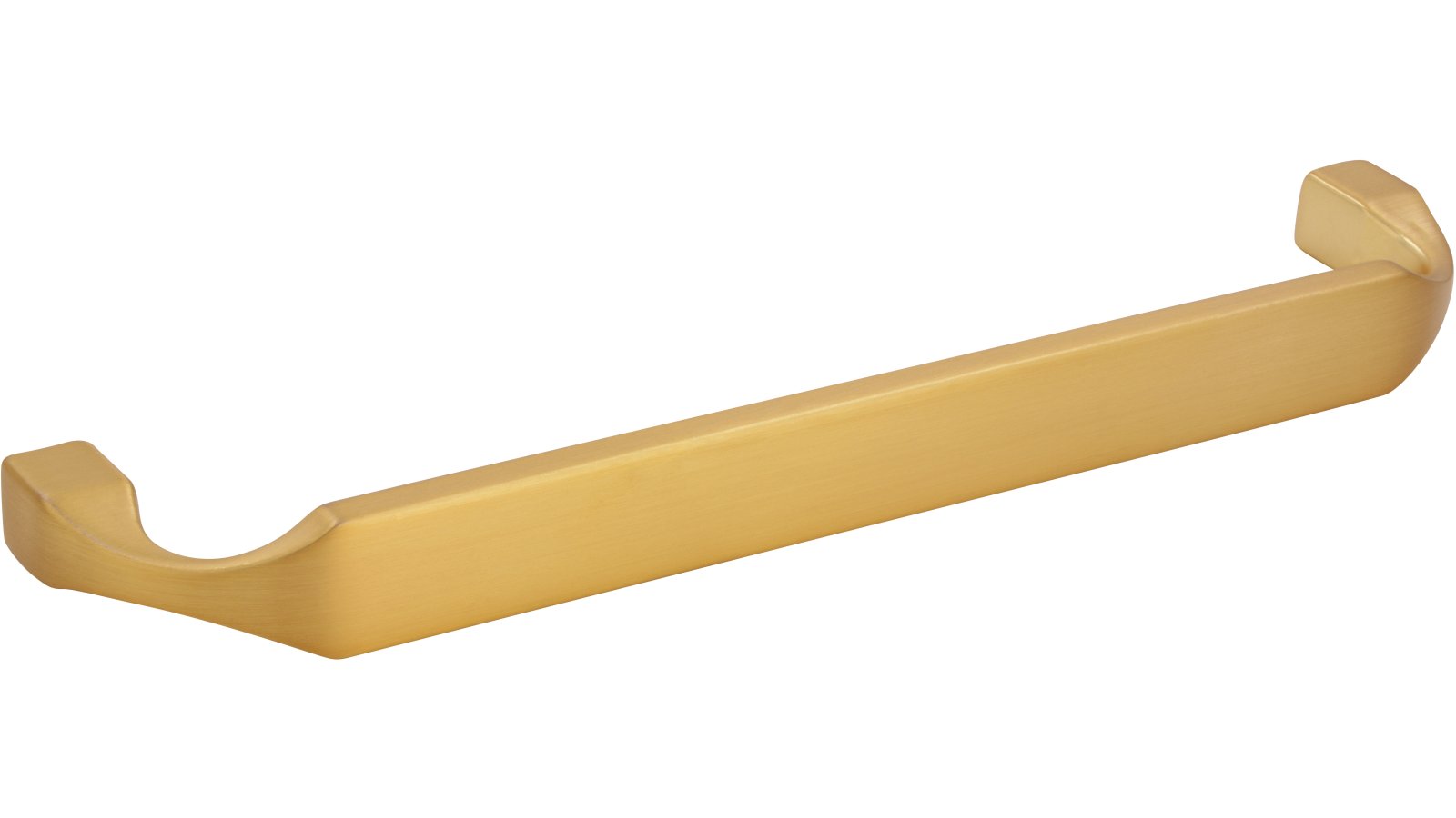 Griff Trebbin Druckguss gold matt gebürstet - 170 mm lang  vor weißem Hintergrund