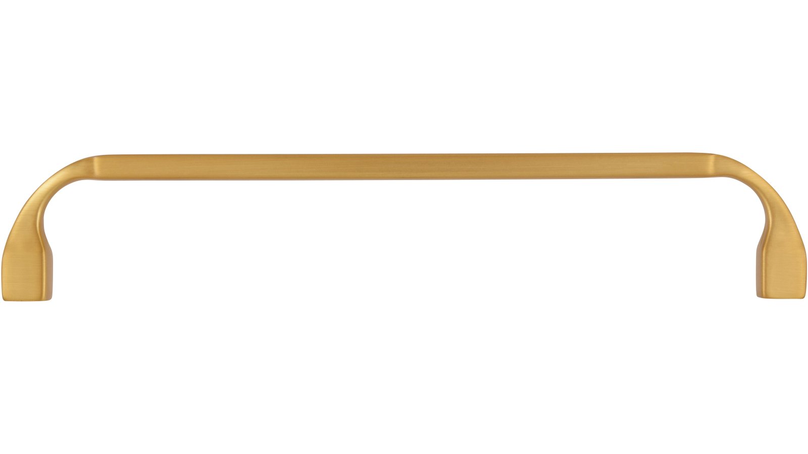 Griff Trebbin Druckguss gold matt gebürstet - 170 mm lang  vor weißem Hintergrund