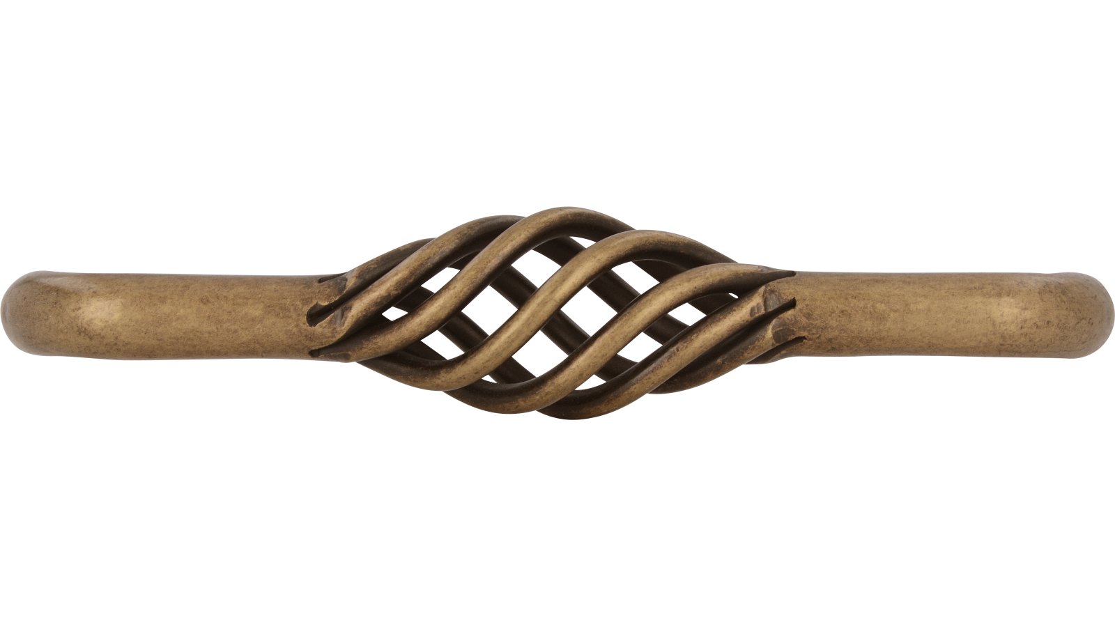 Moebelgriff-UEbach-Palenberg-brueniert-messing-Stahl-Messing-laenge-104-566886-front Griff Übach-Palenberg Stahl altmessingfarbig brüniert getrommelt - 104 mm lang vor weißem Hintergrund