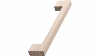 Griff URBAN Holz Eiche - Unbehandelt - 184 mm lang  vor weißem Hintergrund