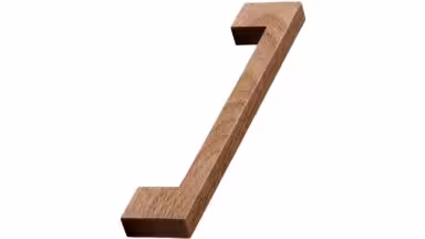 Griff URBAN Holz Nussbaum - Lackiert - 184 mm lang  vor weißem Hintergrund