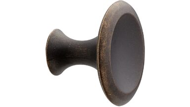 Knopf BELL Zink - Braun antik - 42 mm lang vor weißem Hintergrund