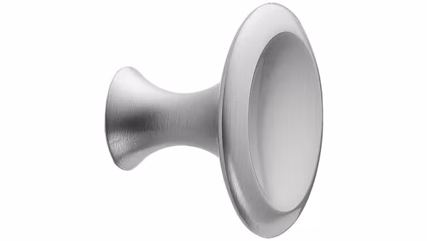 Knopf BELL Zink - Edelstahloptik - 42 mm lang  vor weißem Hintergrund