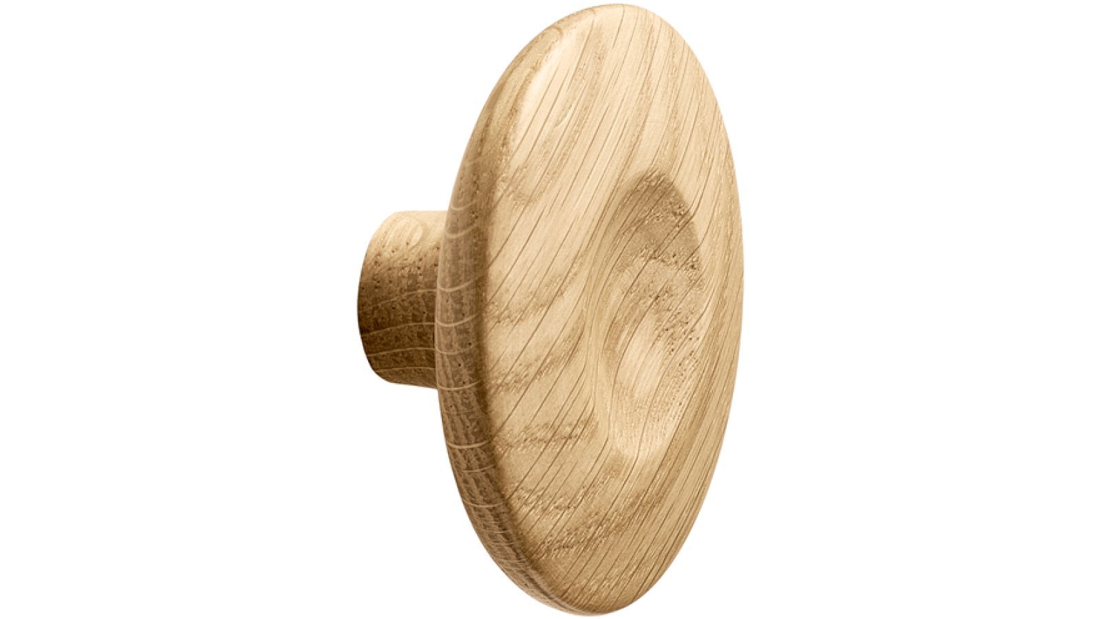 Moebelknopf-DIMPLE-eiche-Holz-laenge-40-FP-001137 Knopf DIMPLE Holz Eiche - Lackiert - 40 mm lang  vor weißem Hintergrund