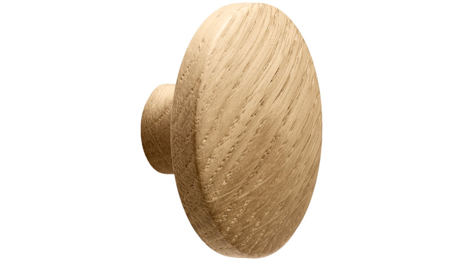 Moebelknopf-DISCOS-eiche-Holz-laenge-30-FP-000986 Knopf DISCOS Holz Eiche - Lackiert - 30 mm lang vor weißem Hintergrund