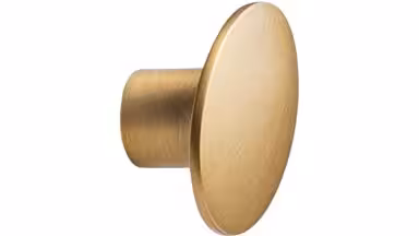 Knopf DOME Zink - Messing gebürstet - 50 mm lang  vor weißem Hintergrund