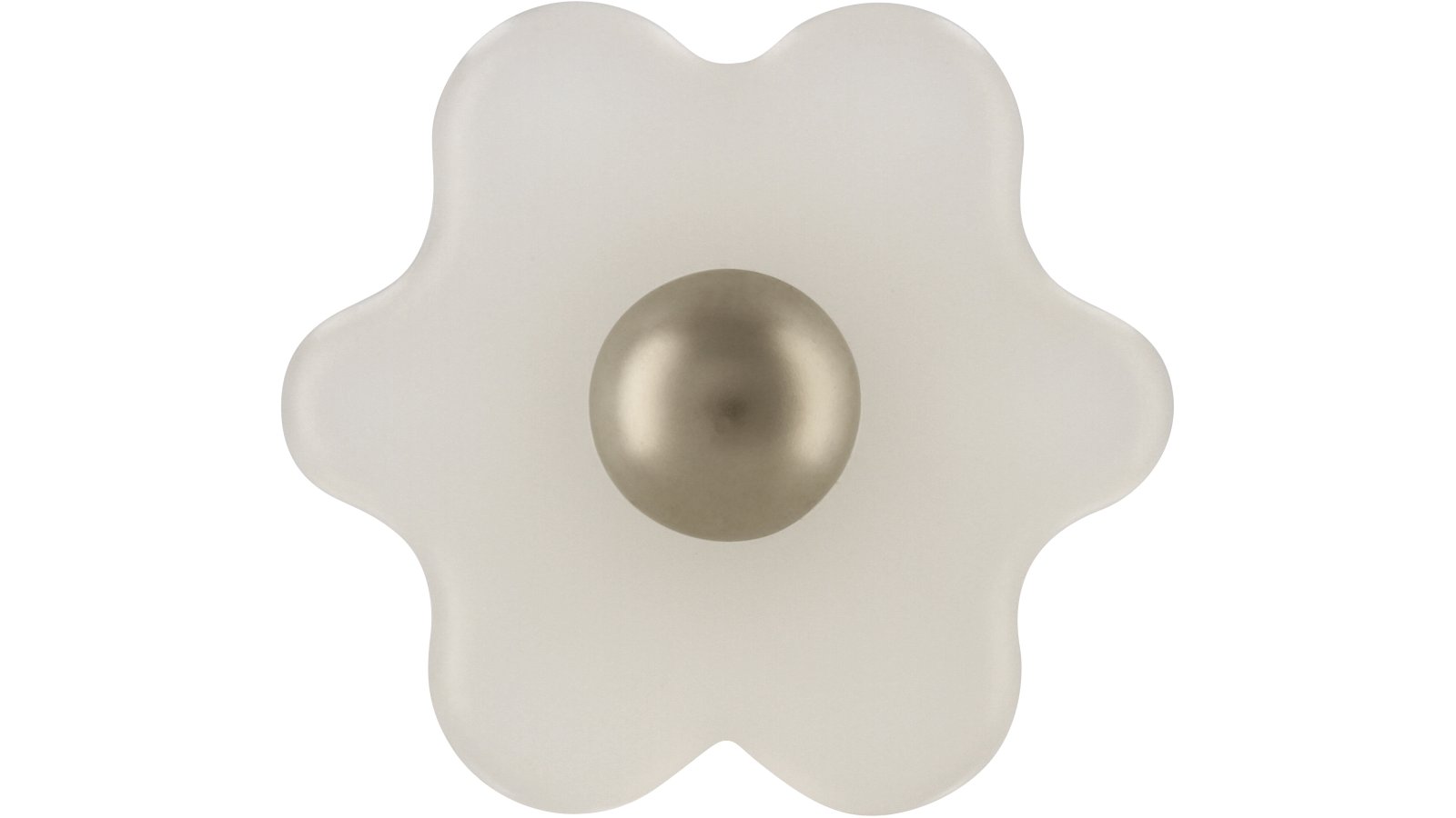 Moebelknopf-Euskirchen-nickel-transparent-Glas-Kunststoff-Zinkdruckguss-laenge-34-523312-front Knopf Euskirchen Kunststoff-Druckguss glaseffekt matt natur matt vernickelt - 34 mm lang vor weißem Hintergrund