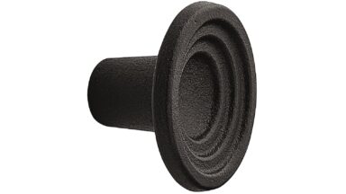 Knopf FLEUR Gusseisen - Schwarz - 46 mm lang vor weißem Hintergrund