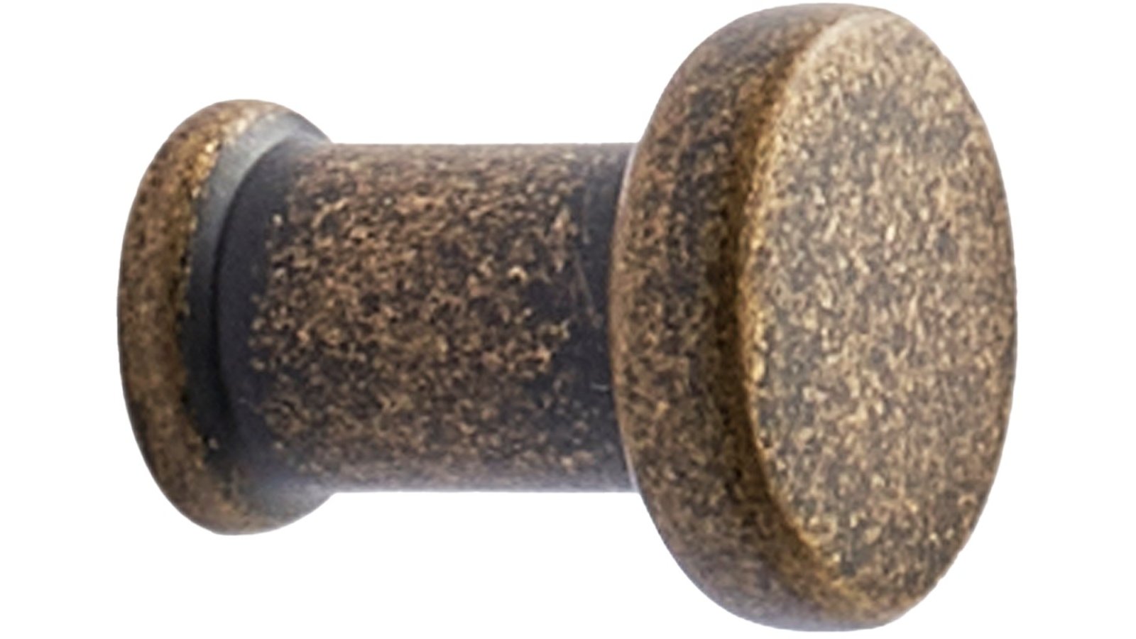 Knopf GATE2 Zink - Messing antik - 18 mm lang  vor weißem Hintergrund