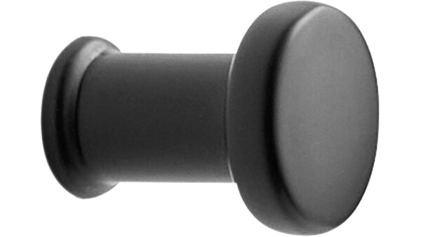 Knopf GATE2 Zink - Schwarz matt - 18 mm lang vor weißem Hintergrund