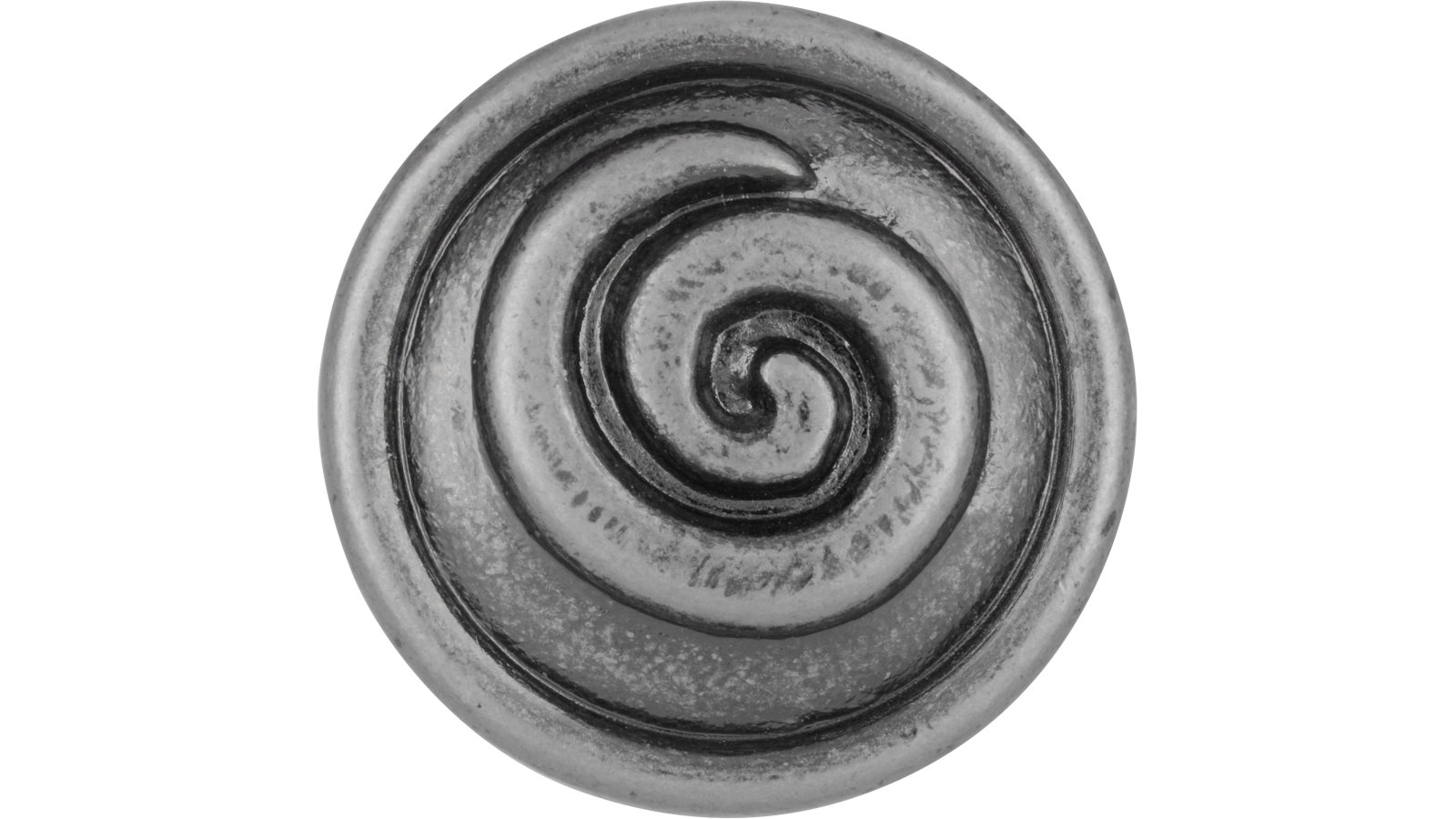 Knopf Geislingen Druckguss altsilberfarbig - 30 mm lang  vor weißem Hintergrund