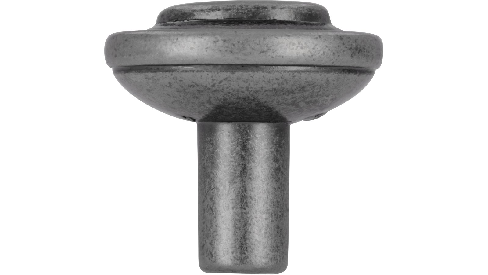 Knopf Geislingen Druckguss altsilberfarbig - 30 mm lang  vor weißem Hintergrund