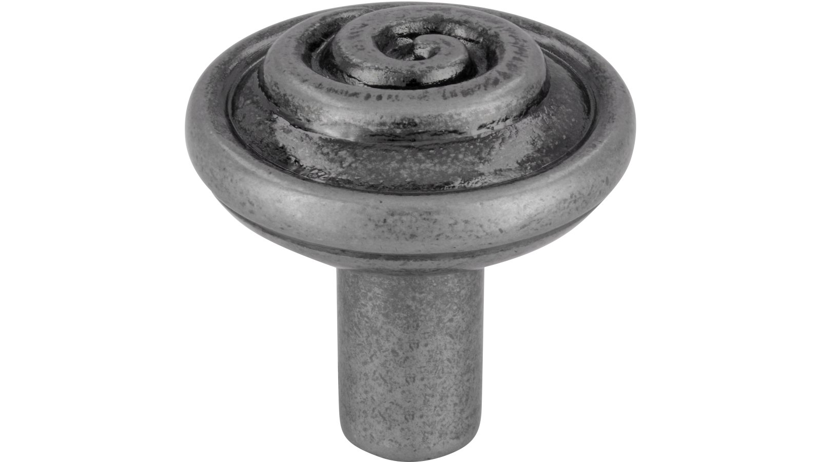 Knopf Geislingen Druckguss altsilberfarbig - 30 mm lang  vor weißem Hintergrund