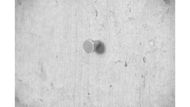 Knopf Langwedel Edelstahl fein geschliffen - 14 mm lang  vor weißem Hintergrund