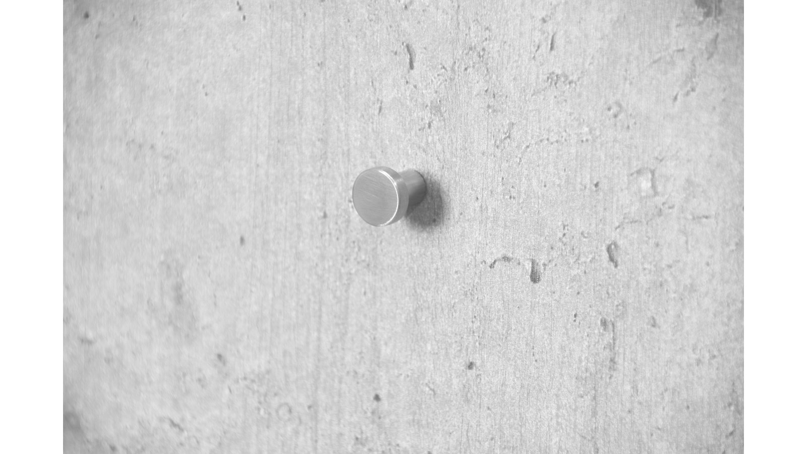 Knopf Langwedel Edelstahl fein geschliffen - 14 mm lang  vor weißem Hintergrund