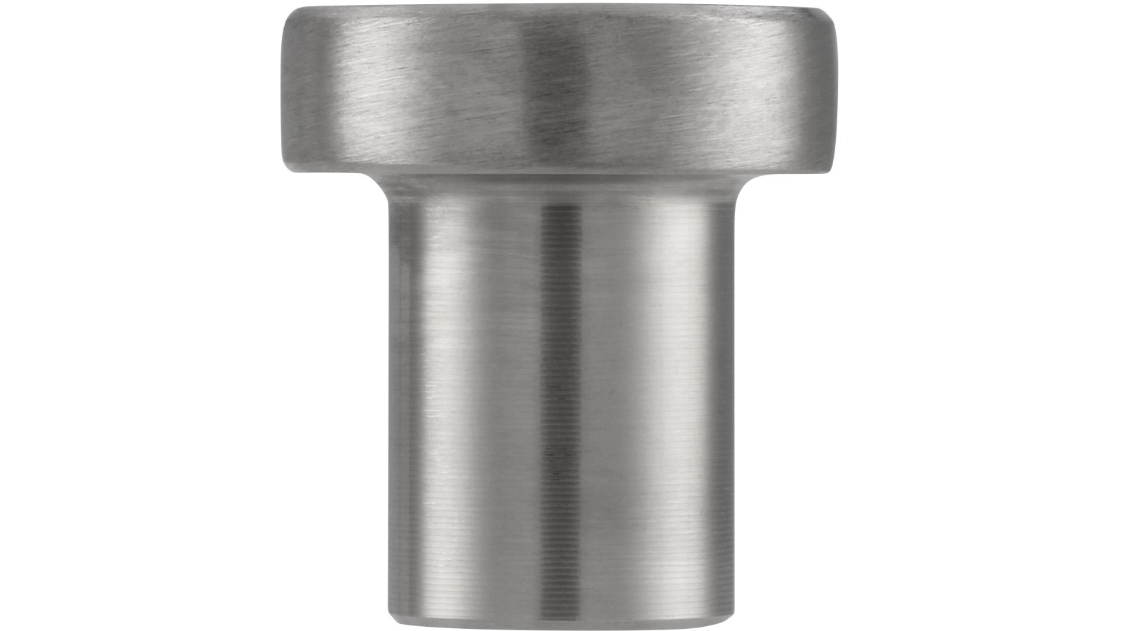 Knopf Langwedel Edelstahl fein geschliffen - 14 mm lang  vor weißem Hintergrund