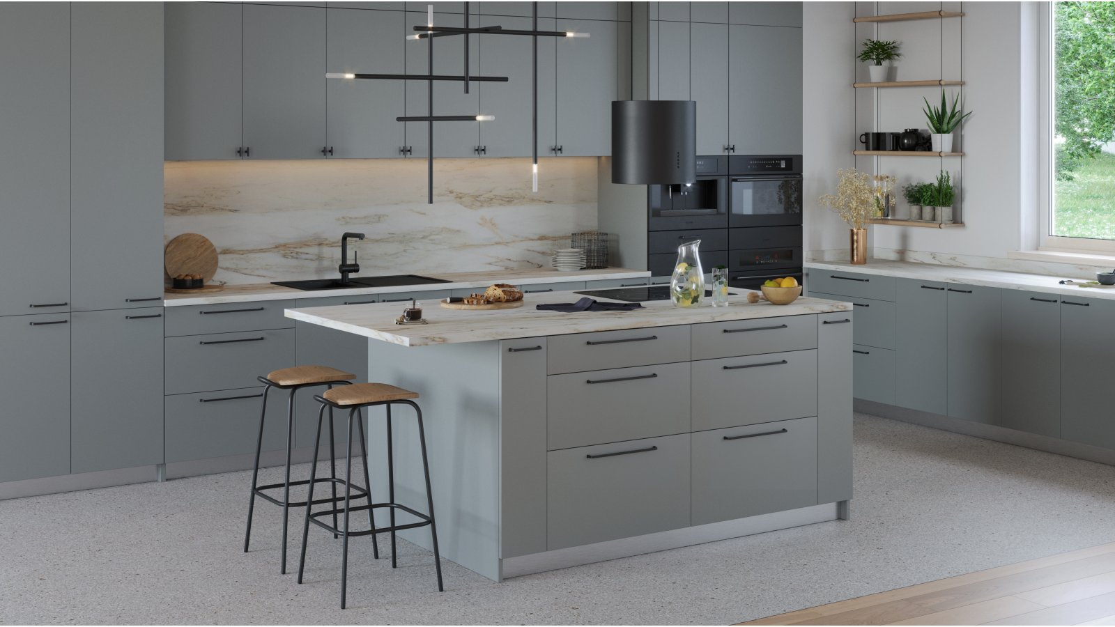 Moebelknopf-Limburgerhof-schwarz-Zinkdruckguss-laenge-48-882512-anwendung Knopf Limburgerhof Druckguss schwarz matt pulverbeschichtet - 48 mm lang vor weißem Hintergrund