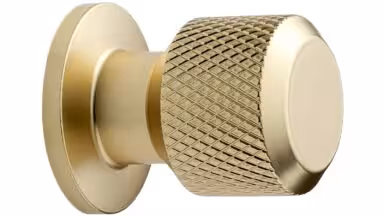 Knopf MANOR-Round Zink - Gold - 30 mm lang vor weißem Hintergrund