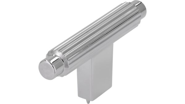 Knopf Mini-Stripes-Massiv Druckguss chrom glänzend - 70 mm lang vor weißem Hintergrund