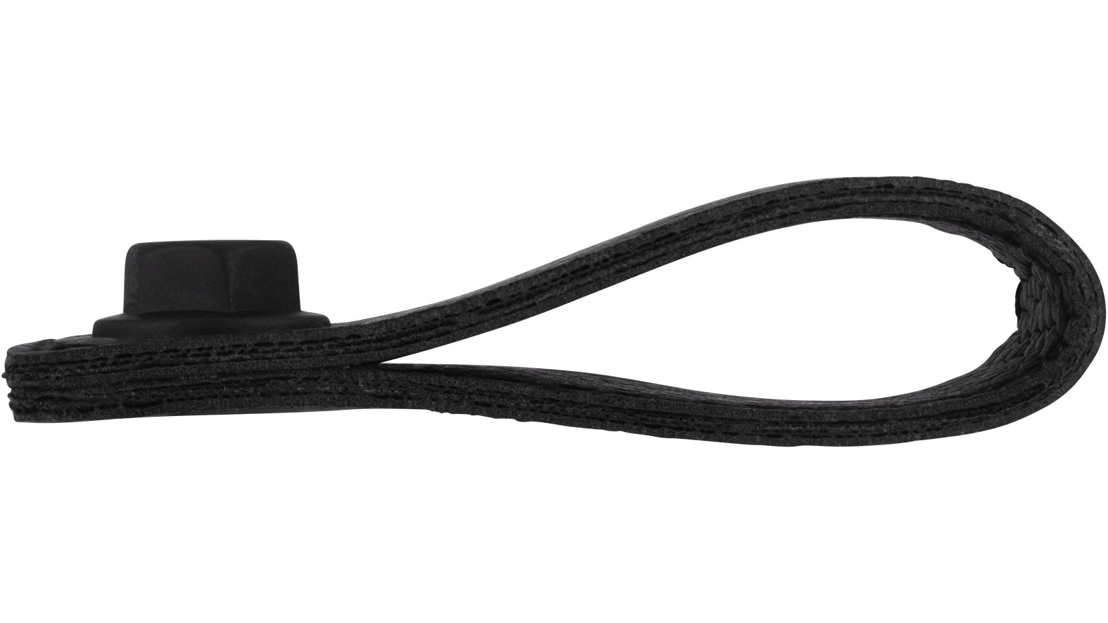 Moebelknopf-Nussloch-schwarz-Leder-Zinkdruckguss-laenge-74-902632-stehend Knopf Nußloch Druckguss schwarz Leder - 74 mm lang vor weißem Hintergrund