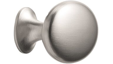 Knopf OVAL-SIMPLE-Ring Zink - Edelstahloptik - 60 mm lang vor weißem Hintergrund