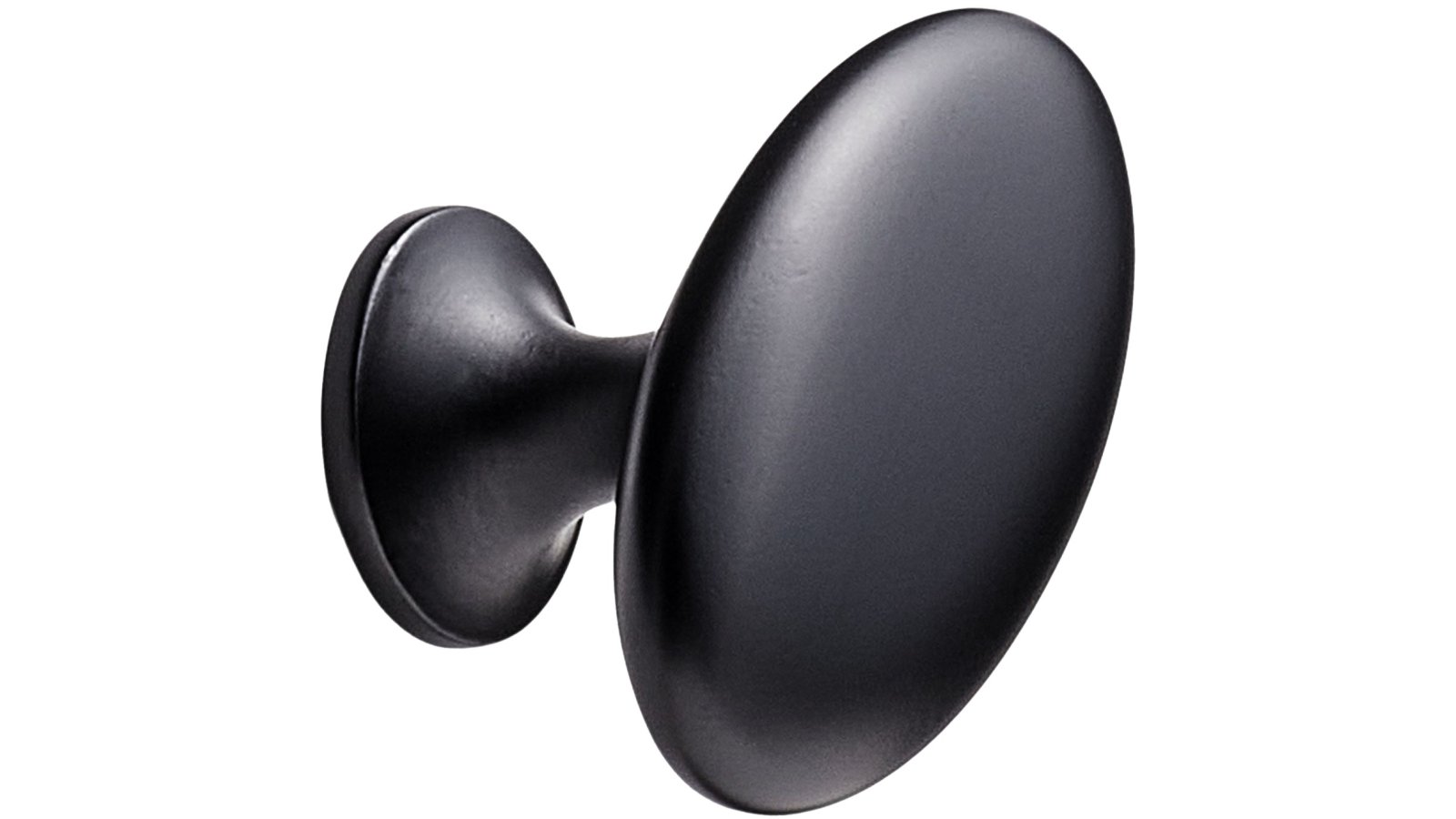 Moebelknopf-OVAL-SIMPLE-schwarz-Zinkdruckguss-laenge-60-FP-000631 Knopf OVAL-SIMPLE Zink - Schwarz matt - 60 mm lang vor weißem Hintergrund
