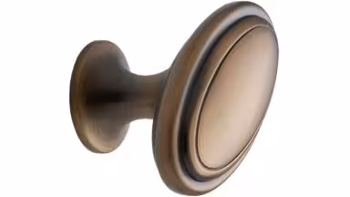 Knopf OVAL Zink - Antik gold - 60 mm lang vor weißem Hintergrund