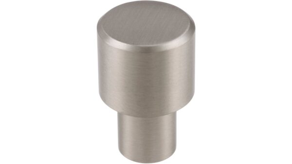 Knopf Oftersheim Aluminium edelstahleffekt - 16 mm lang  vor weißem Hintergrund