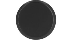 Knopf Oftersheim Aluminium schwarz matt pulverbeschichtet - 16 mm lang  vor weißem Hintergrund