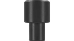 Knopf Oftersheim Aluminium schwarz matt pulverbeschichtet - 16 mm lang  vor weißem Hintergrund