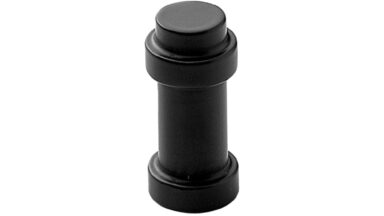 Knopf PILLAR2 Zink - Schwarz matt - 15 mm lang vor weißem Hintergrund