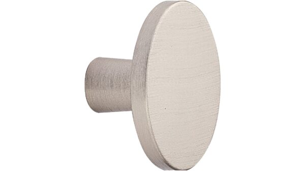 Knopf PLATO Aluminium - Edelstahloptik - 42 mm lang vor weißem Hintergrund