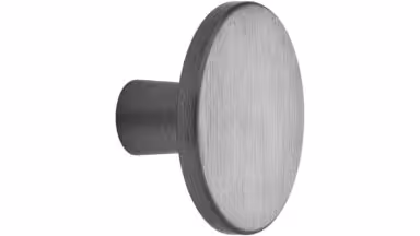Knopf PLATO Aluminium - Anthrazit gebürstet - 42 mm lang vor weißem Hintergrund
