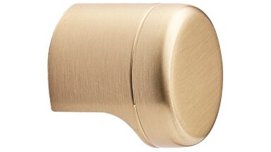 Knopf POINT Zink - Gold gebürstet - 28 mm lang vor weißem Hintergrund