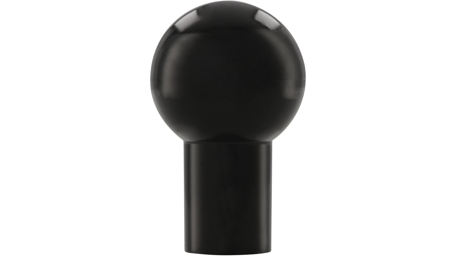 Knopf Reutlingen Kunststoff schwarz - 15 mm lang  vor weißem Hintergrund