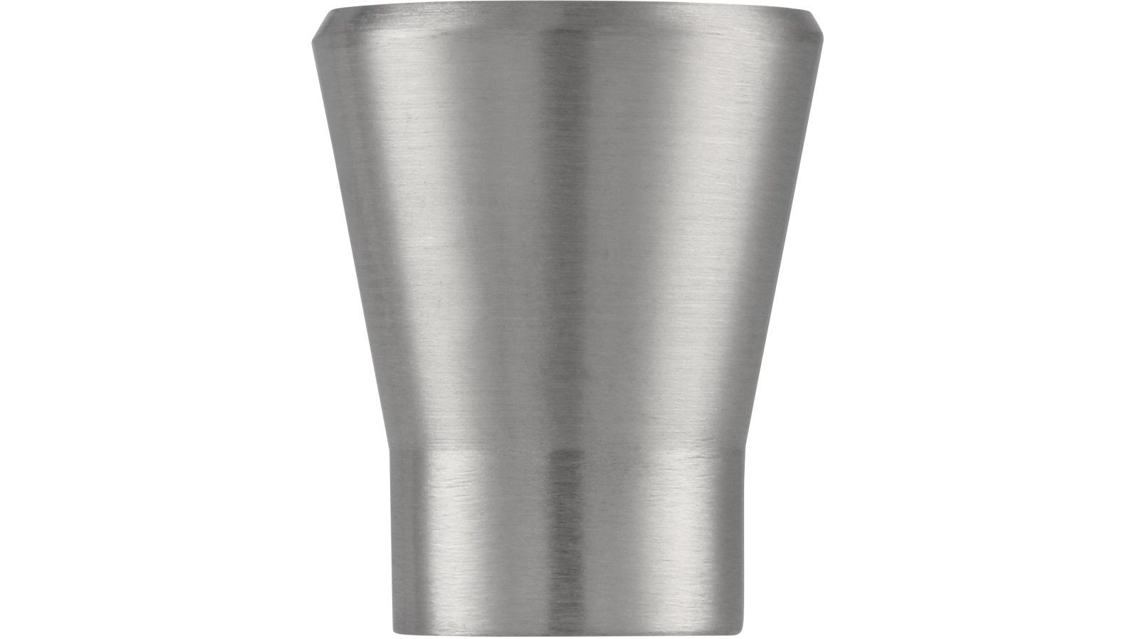 Moebelknopf-Stadtbergen-edelstahlfarbig-Edelstahl-Stahl-laenge-16-761902-stehend Knopf Stadtbergen Edelstahl fein geschliffen - 16 mm lang vor weißem Hintergrund