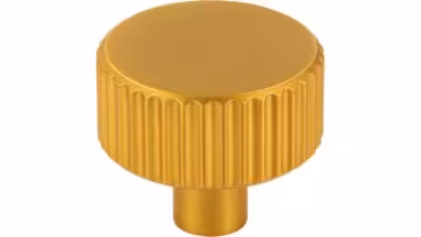 Knopf Stripes-Round Aluminium gold matt gebürstet - 30 mm lang  vor weißem Hintergrund