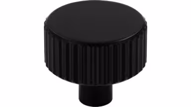 Knopf Stripes-Round Aluminium schwarz matt pulverbeschichtet - 30 mm lang  vor weißem Hintergrund