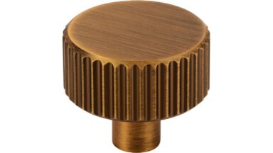 Knopf Stripes-Round Aluminium messing schwarz gebürstet - 30 mm lang  vor weißem Hintergrund