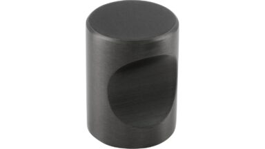 Knopf Warburg Edelstahl schwarz geschliffen - 18 mm lang  vor weißem Hintergrund