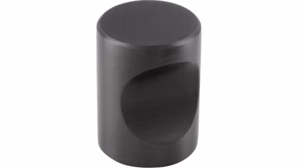 Knopf Warburg Edelstahl schwarz geschliffen - 18 mm lang vor weißem Hintergrund