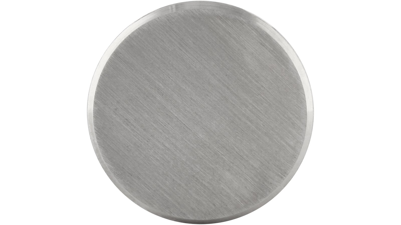 Knopf Wertheim Edelstahl fein geschliffen - 15 mm lang  vor weißem Hintergrund